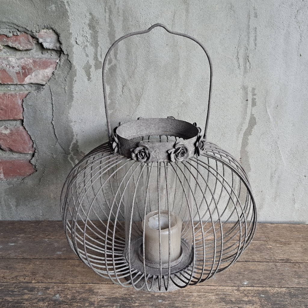 Mooi landelijk windlicht lantaarn metaal glazen koker Etage3, ., Ophalen of Verzenden, Zo goed als nieuw, .