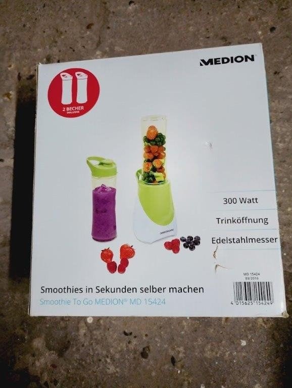 Medion Smoothie To Go MD 15424 met 1 beker, Ophalen of Verzenden, Nieuw, Blender