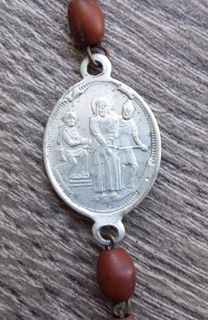 Omstreeks 1900 Bidsnoer Kruisweg Statie Rozenkrans Scapulier, Verzamelen, Religie, Ophalen of Verzenden, Gebruikt, Sieraad, Christendom | Katholiek