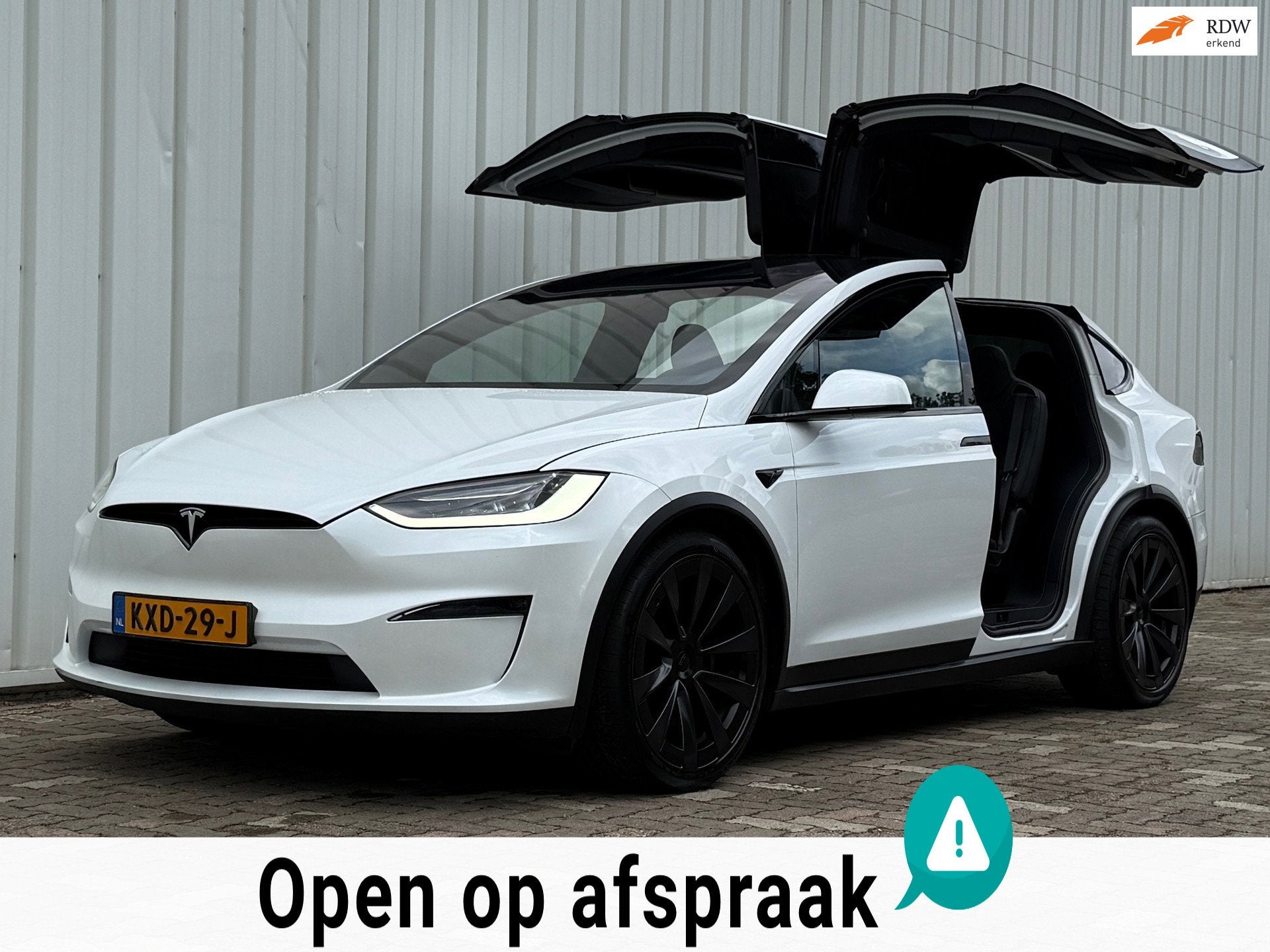 Tesla MODEL X Dual Motor AWD 7p. 100 kWh Long Range FSD 4.0, Auto's, Automaat, 576 km, 7 stoelen, Wit
