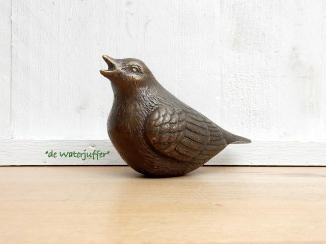 001* Bronzen urne vogel (Boven €75 geen verzendkosten), Tuin en Terras, Tuinbeelden, Ophalen of Verzenden, Nieuw, Overige materialen
