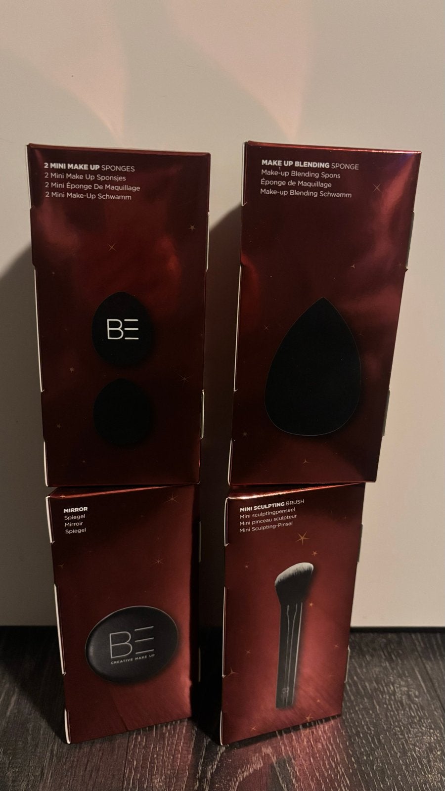 BE Creative Make Up Set: Sponzen, Kwast & Spiegel, Gehele gezicht, Zwart, Nieuw, Ophalen of Verzenden