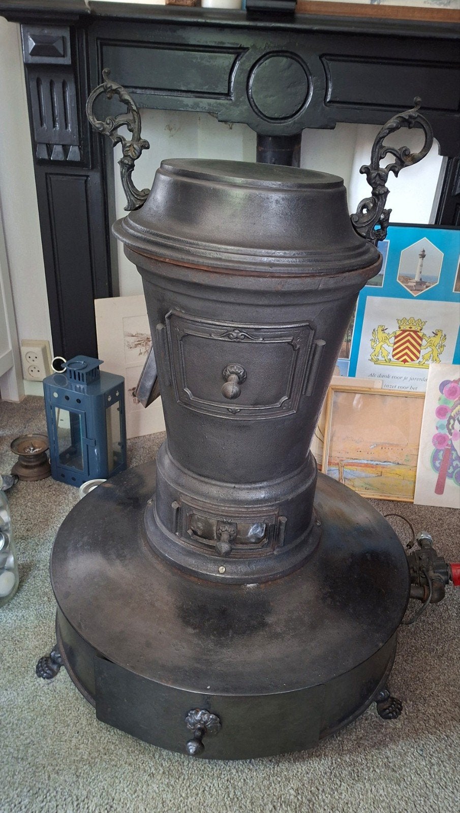 Kachel  jaren 30. Omgebouwd naar Gas, Antiek en Kunst, Curiosa en Brocante, Ophalen of Verzenden