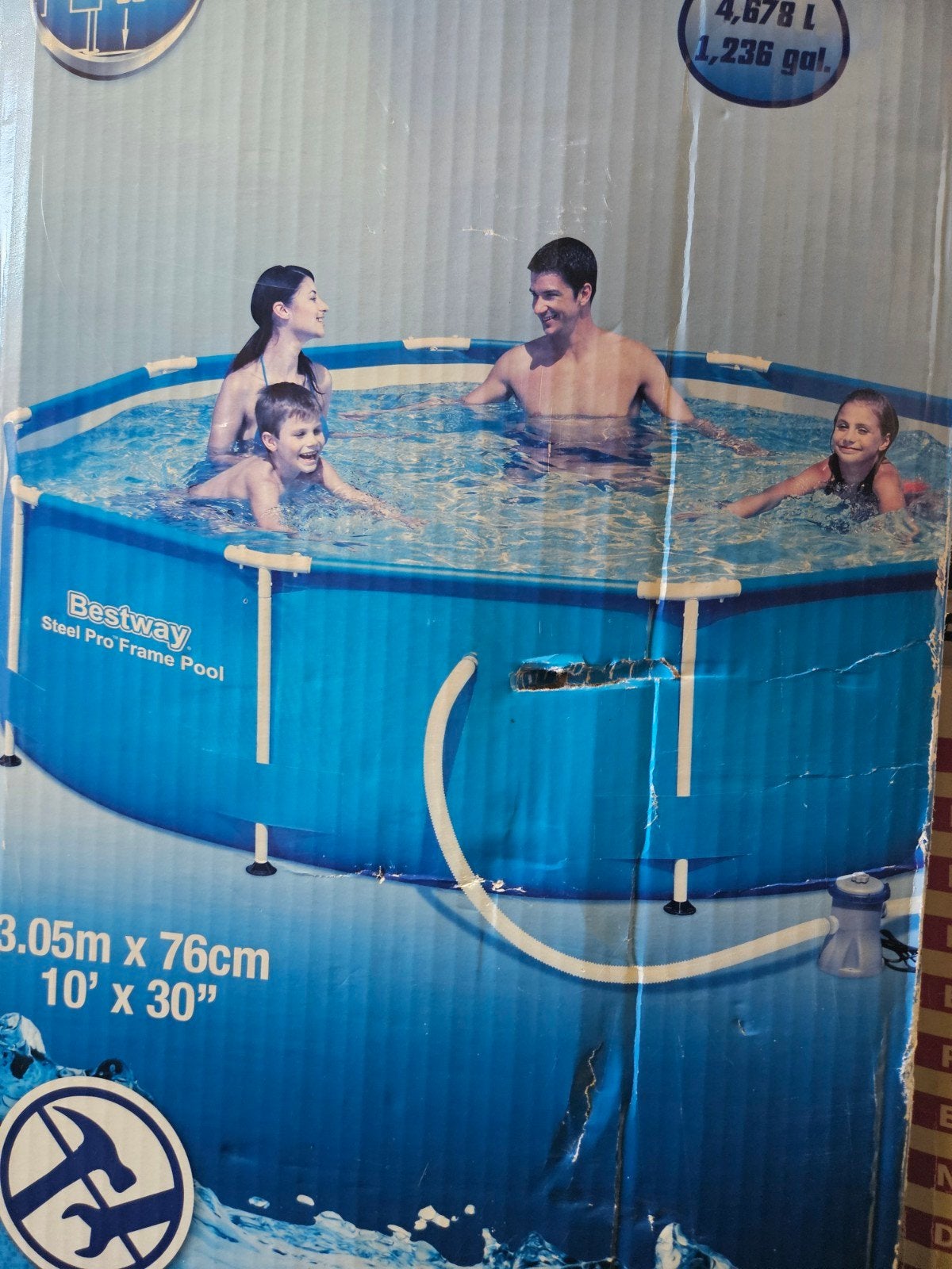 Bestway Steel Pro Frame Zwembad 3.05m x 76cm, Gebruikt, Rond, Ophalen of Verzenden, Opzetzwembad