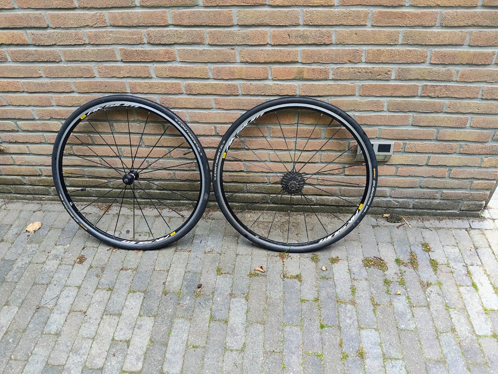 Mavic Aksium Race wielen met Continental Grand Prix, Fietsen en Brommers, Fietsonderdelen, Ophalen of Verzenden, Gebruikt, Mavic