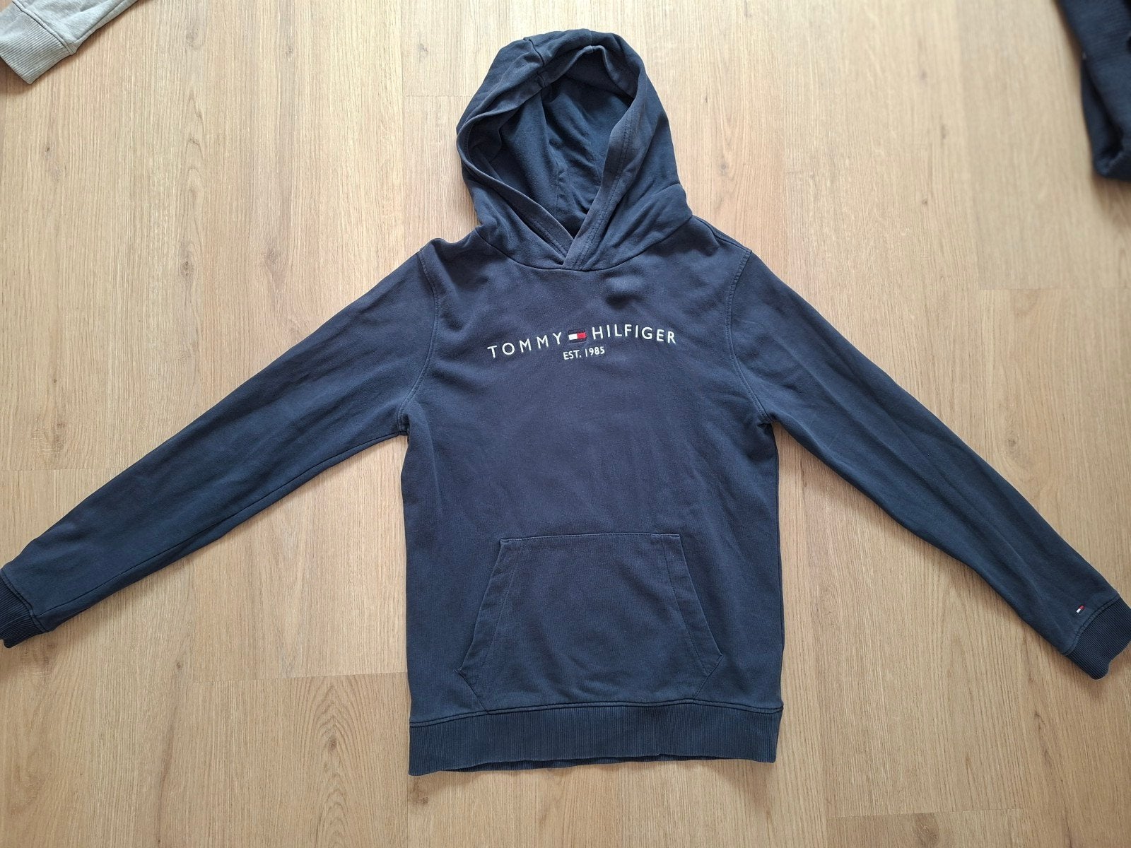 Tommy Hilfiger hoodie / capuchon trui maat 164 Blauw, Gebruikt, Trui of Vest, Ophalen of Verzenden, Tommy Hilfiger