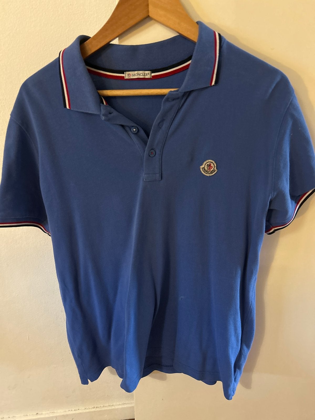 Moncler Polo Shirt Blauw - Maat M, Ophalen of Verzenden, Gedragen