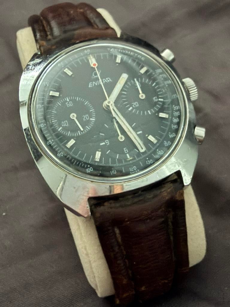 ENICAR Chronograph 072-01-03 - Vintage Polshorloge, Sieraden, Tassen en Uiterlijk, Horloges | Heren, Overige merken, Staal, Polshorloge