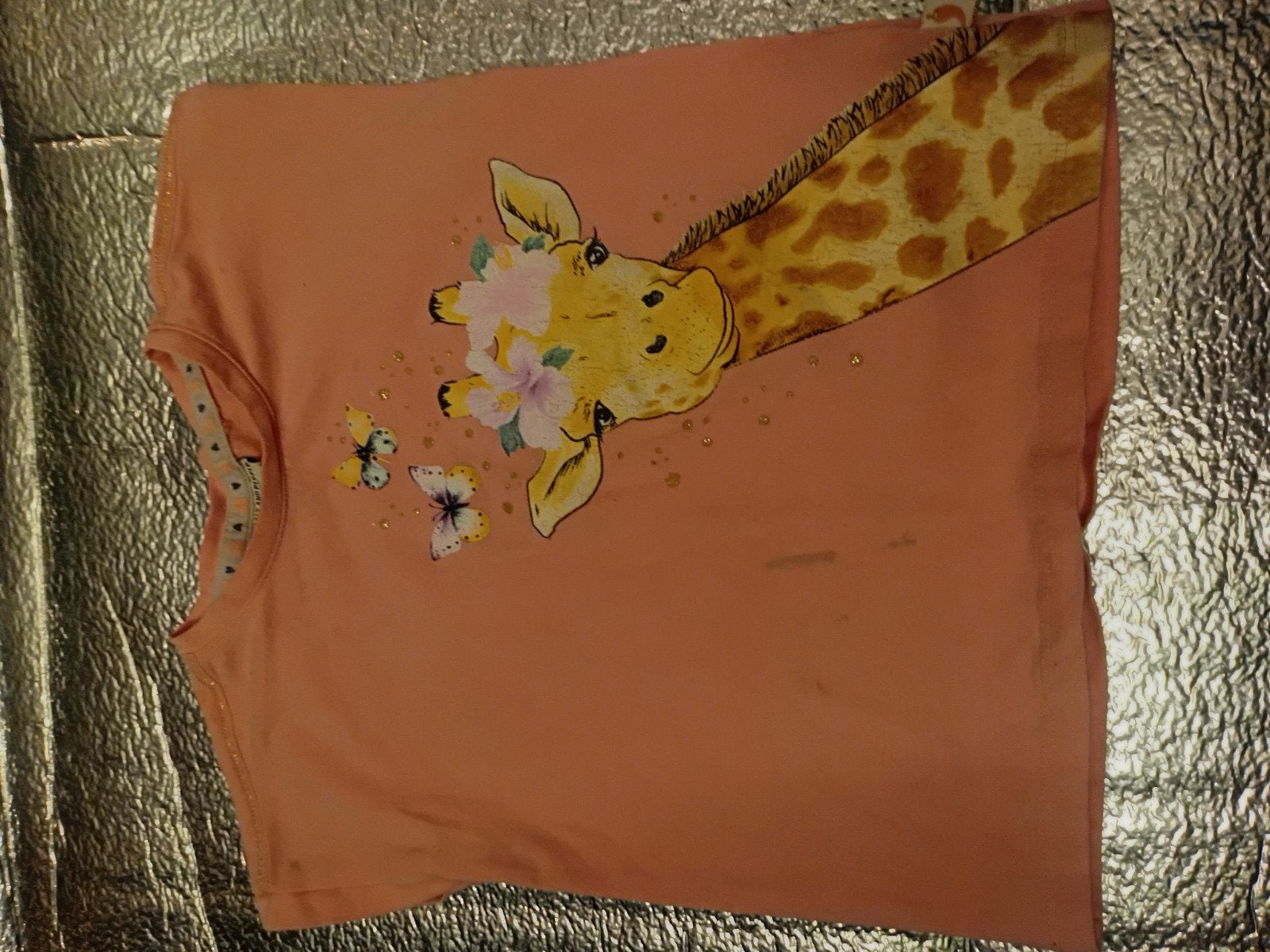 Leuke roze corduroy broek en T-shirt met giraf voor meisjes, Kinderen en Baby's, Ophalen of Verzenden, Gebruikt, Salt and Pepper