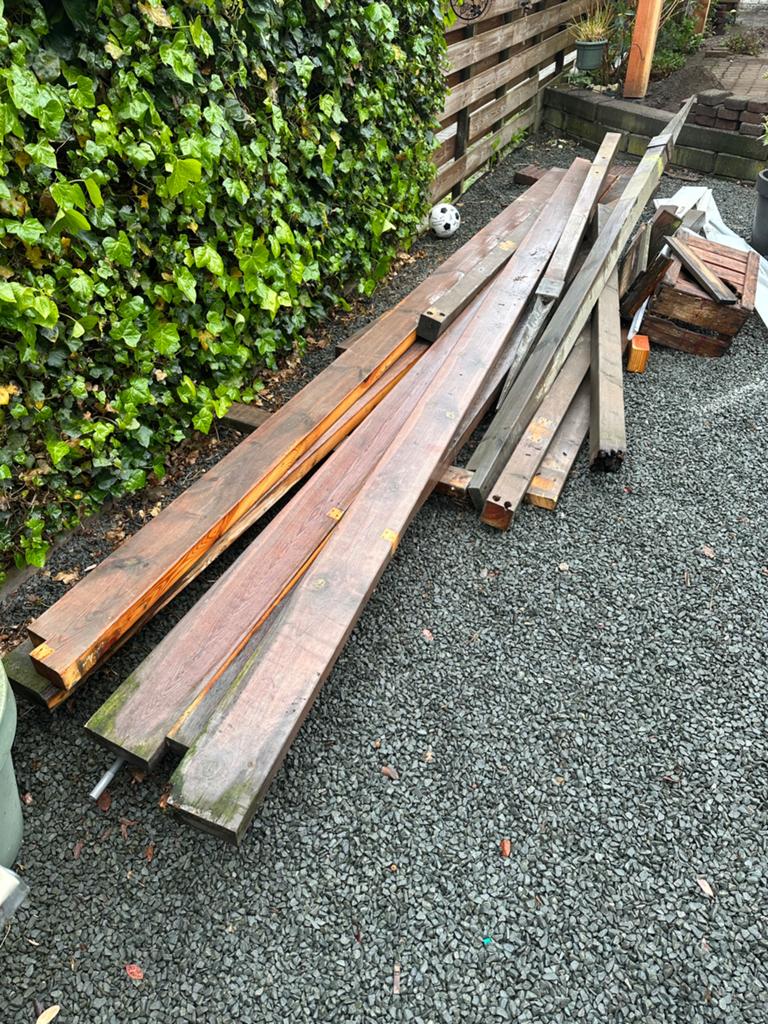 6 stuks 15x5,5 > 4 mtr en 4 x 8x8 1,5 a 2 mtr, Doe-het-zelf en Verbouw, Hout en Planken, Ophalen, Plank, Overige houtsoorten, 50 mm of meer