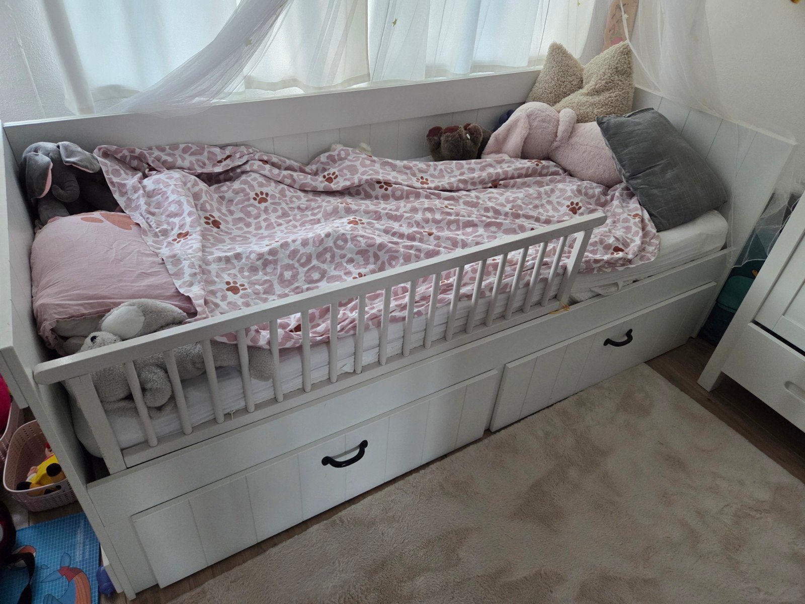 Wit jongens of meisjes (kapiteins) bed met 2 lades, Kinderen en Baby's, Kinderkamer | Bedden, 85 tot 100 cm, Gebruikt, 180 cm of meer