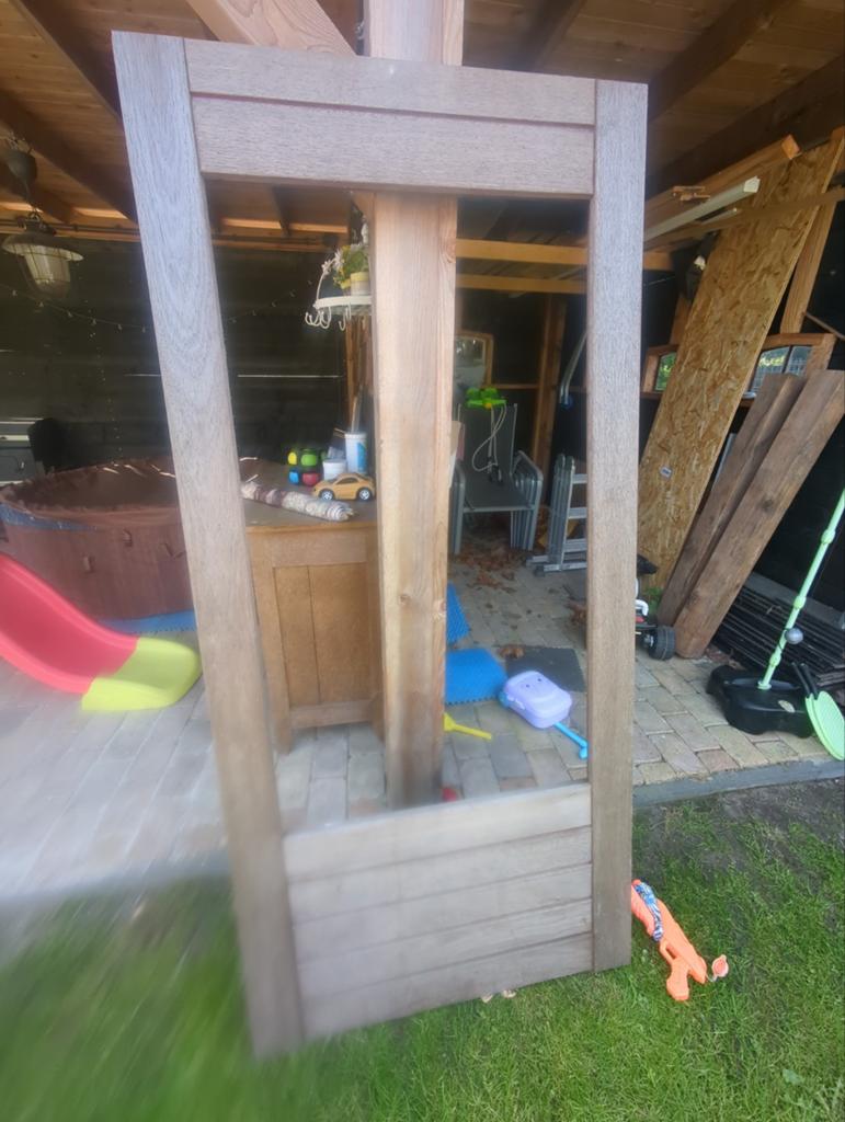 Meranti deur 98,7x211,3x55, Doe-het-zelf en Verbouw, Deuren en Horren, Ophalen, Gebruikt, 80 tot 100 cm, Buitendeur