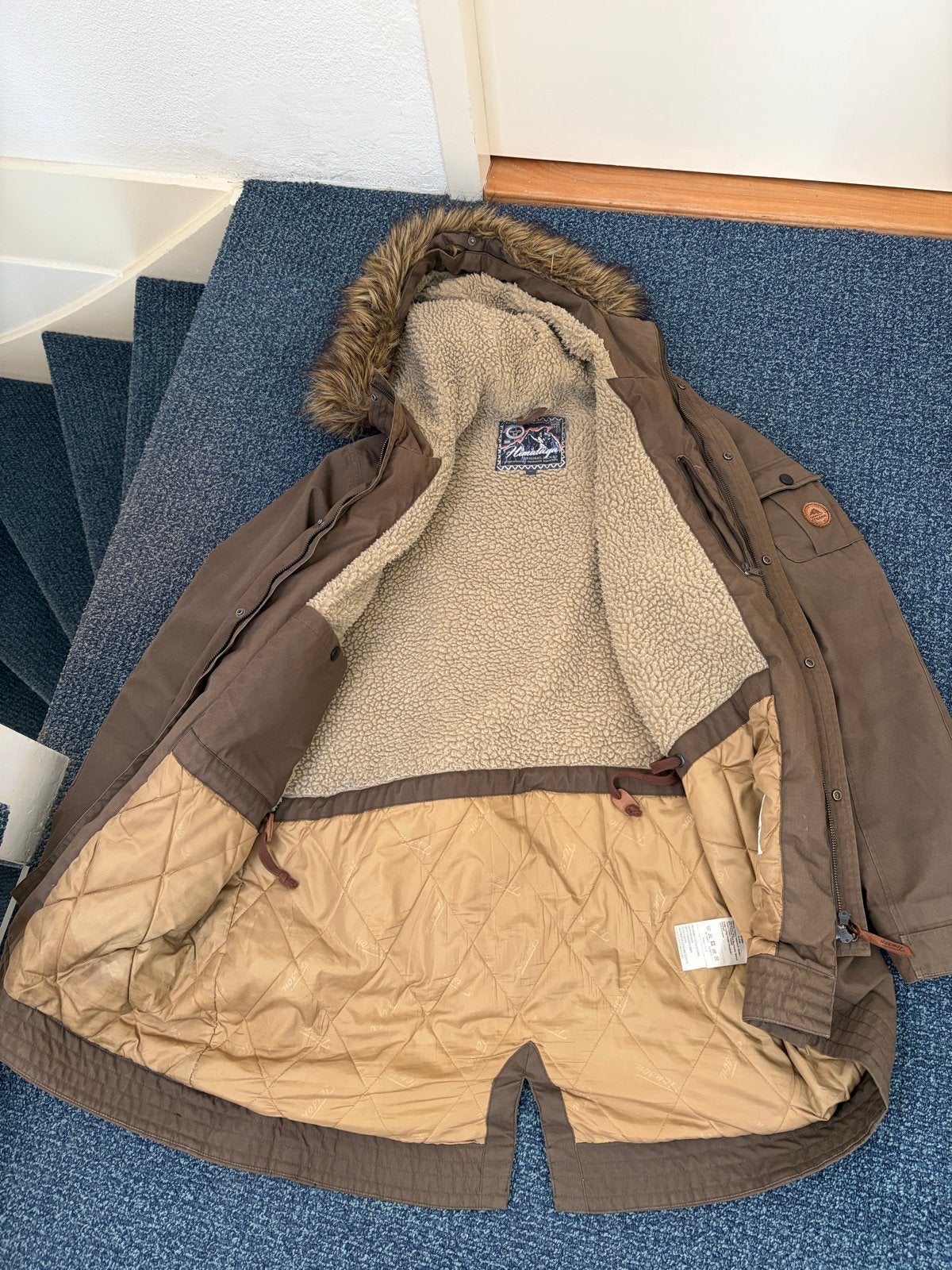 Tenson Himalaya Original Jacket Winterjas met bontkraag, Ophalen of Verzenden, Gedragen, Maat 46/48 (XL) of groter, Bruin
