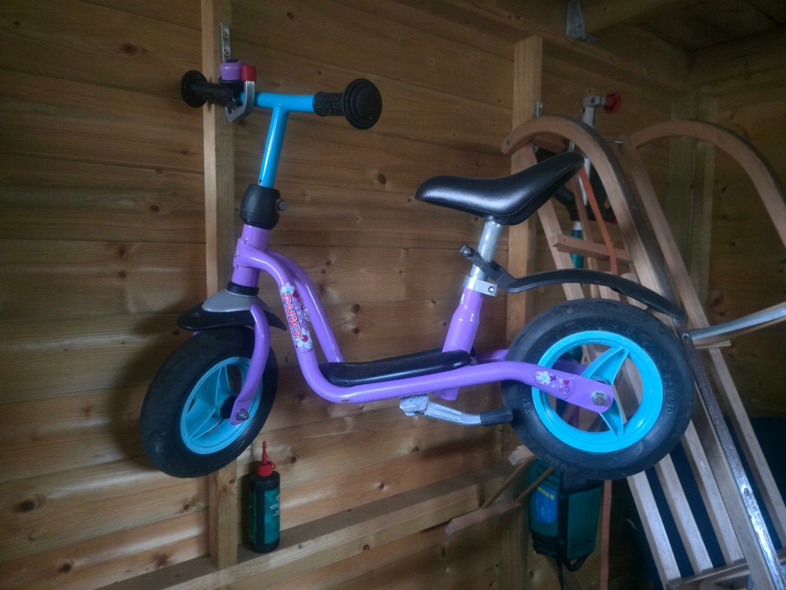 Puky loopfiets paars/blauw goede staat