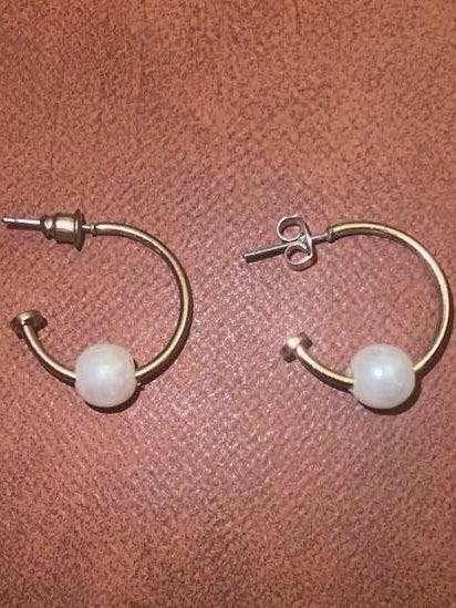 Elegante RVS Oorbellen met Parel, Sieraden, Tassen en Uiterlijk, Overige materialen, Hangers, Ophalen of Verzenden, Zo goed als nieuw