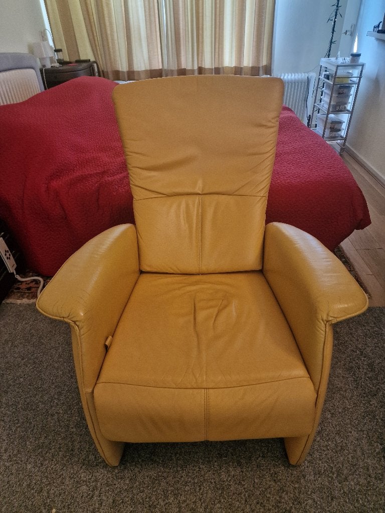 Gratis relax fauteuil, Huis en Inrichting, Fauteuils, Ophalen, Gebruikt, 50 tot 75 cm, Leer