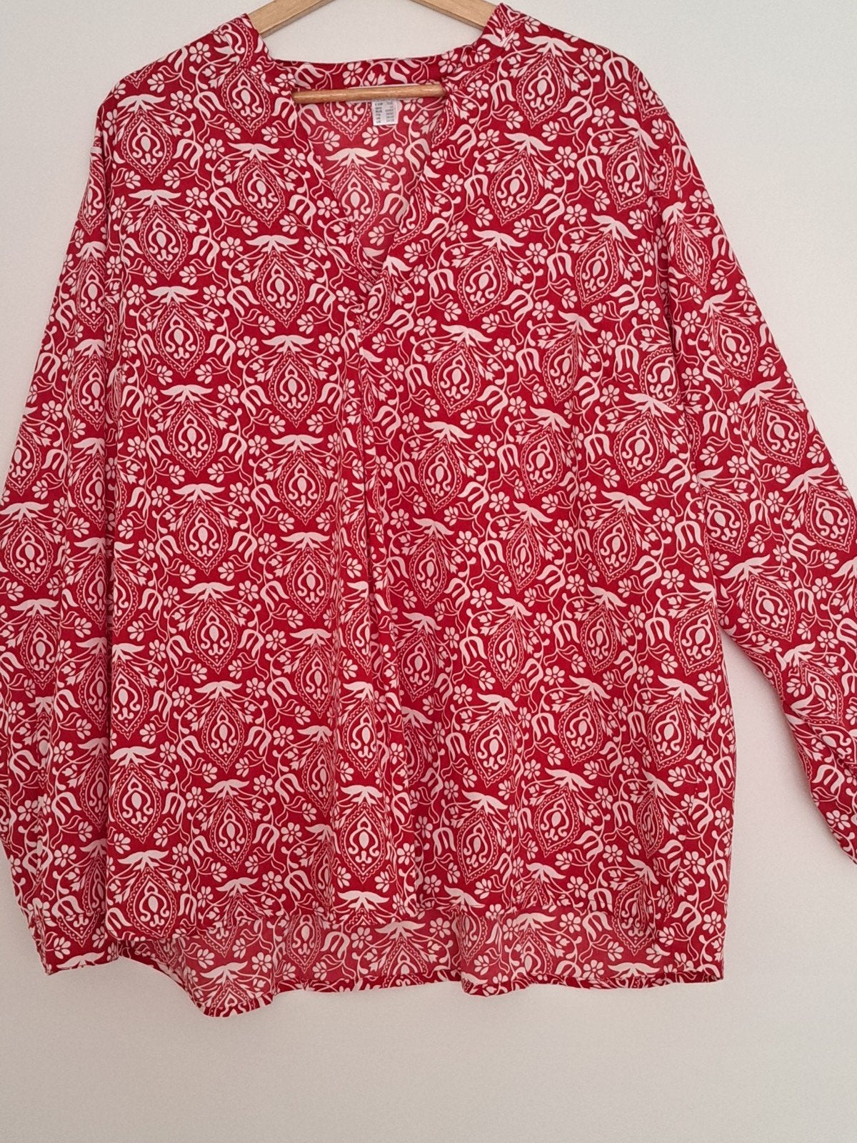 Rood tuniek, 3XL., Maat 46/48 (XL) of groter, Ophalen of Verzenden, Zo goed als nieuw, Lange mouw