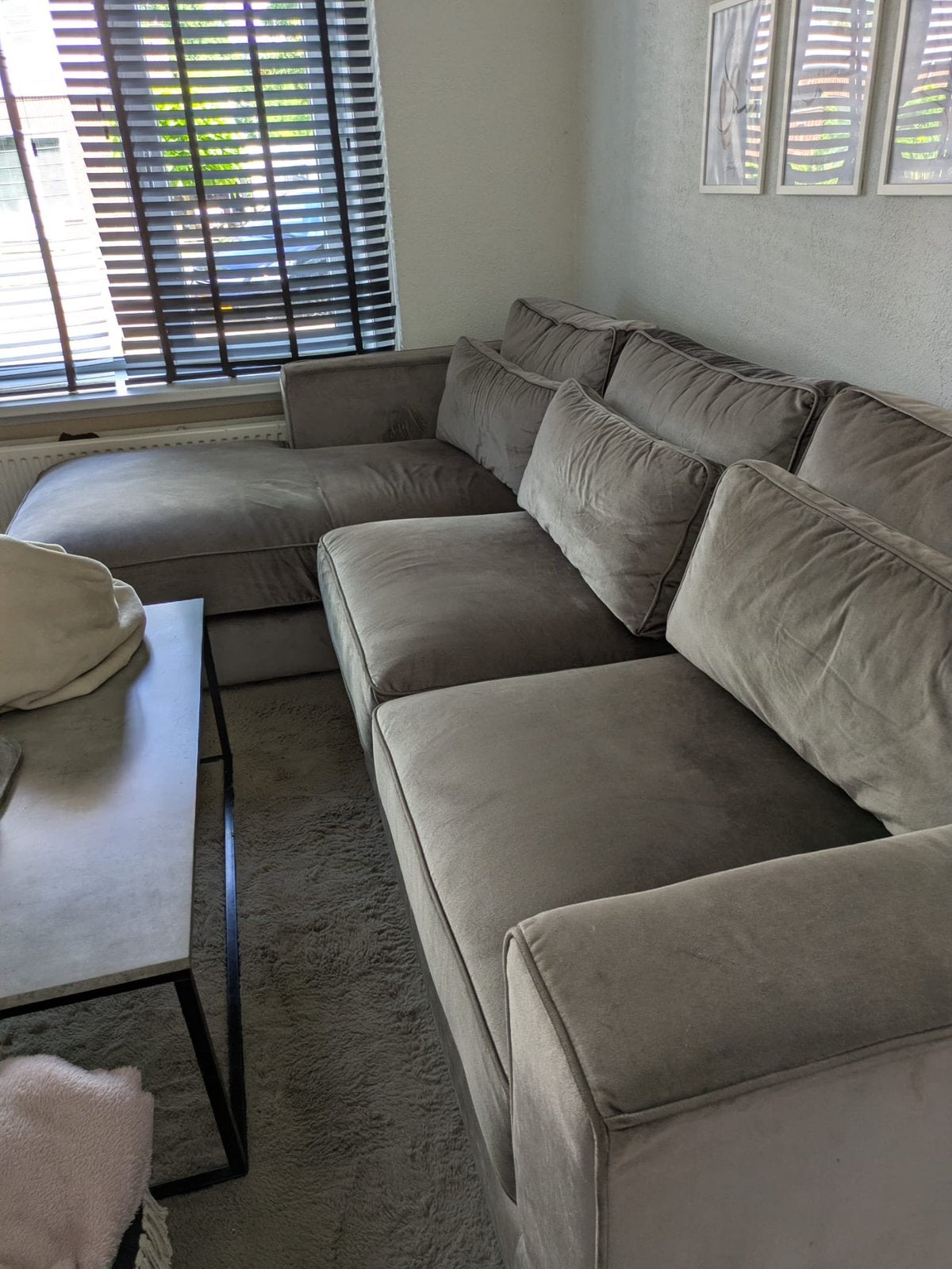 A-Meubel Amsterdam hoekbank met longchair – 312 cm – grijs, Ophalen, Zo goed als nieuw