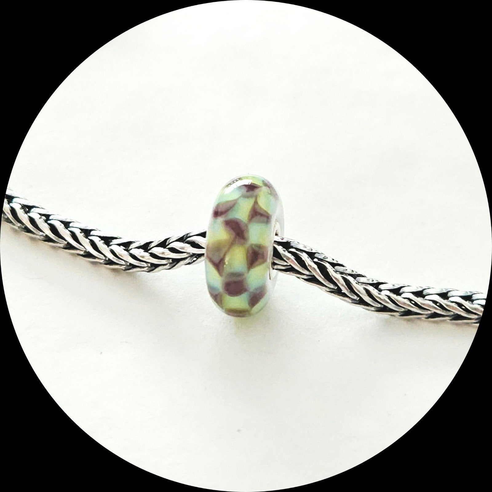 Trollbeads turquoise paarse Schaak 61638., Glas of Kristal, Ophalen of Verzenden, Zo goed als nieuw, Trollbeads