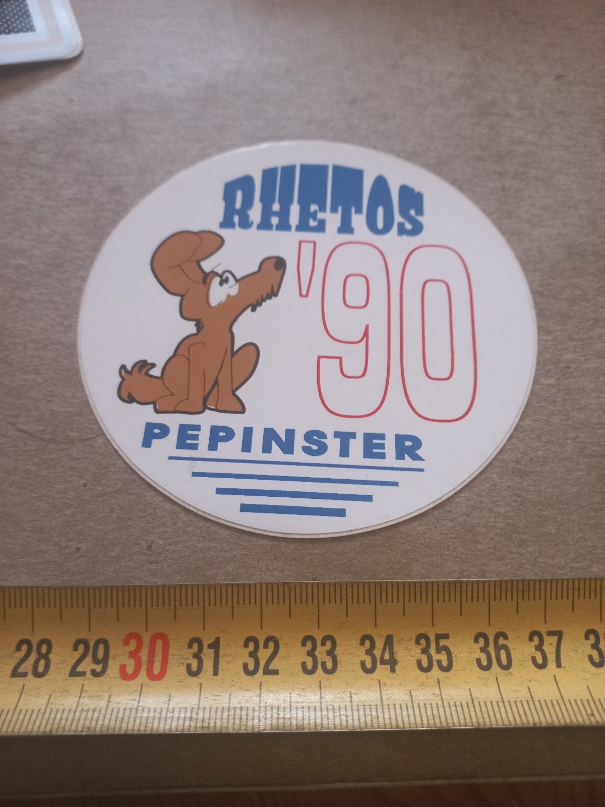 Vintage '90 Rheto's Pepinster Sticker, Ophalen of Verzenden, Gebruikt, Overige typen