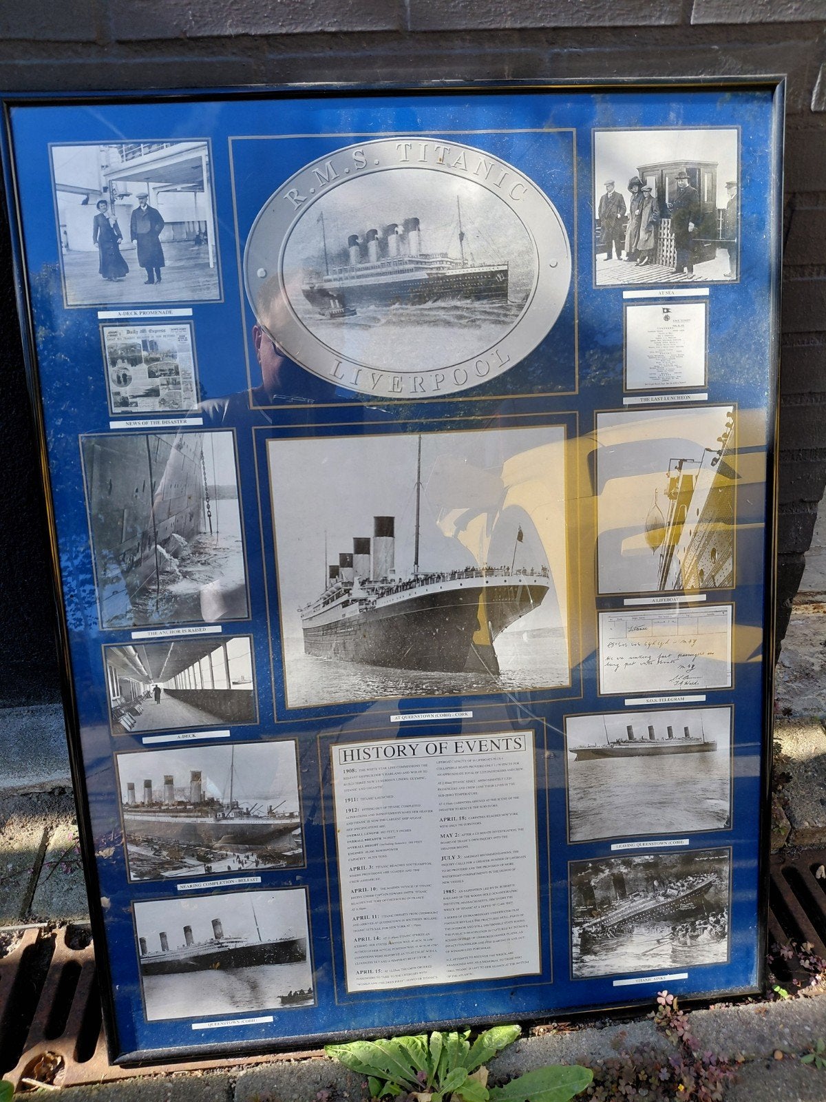 Titanic history of events plaat, Antiek en Kunst, Ophalen