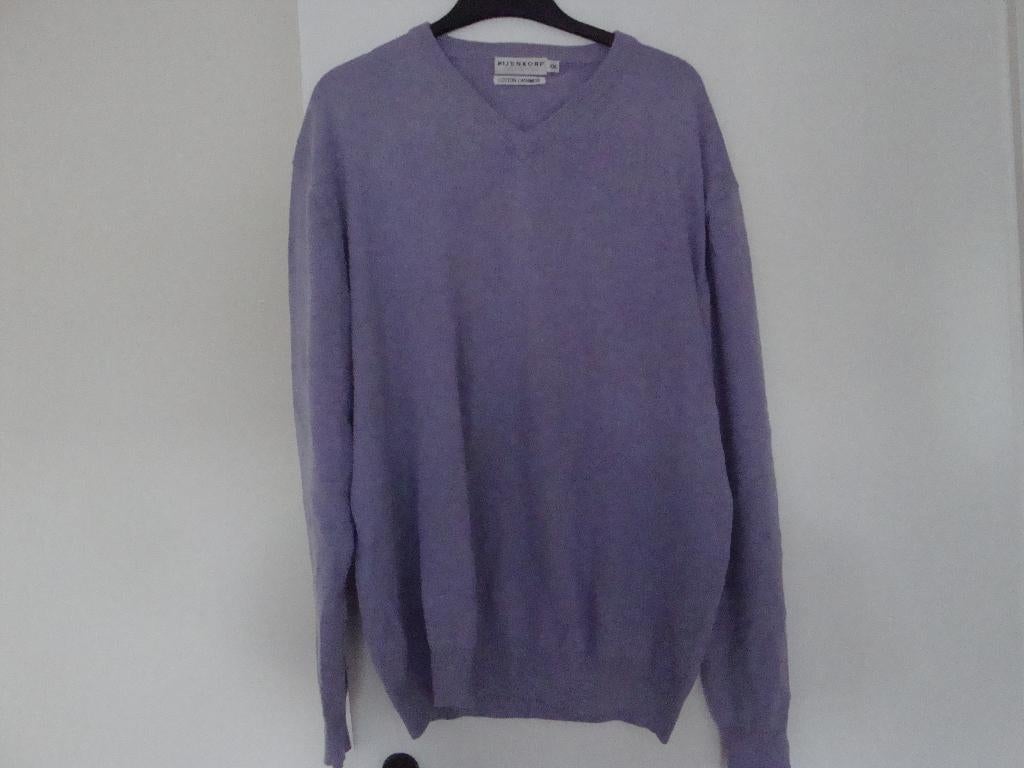 Lila katoenen cashmir BIJENKORF COLLECTION trui. Maat XXL., Ophalen of Verzenden, Zo goed als nieuw, BIJENKORF COLLECTION, Paars
