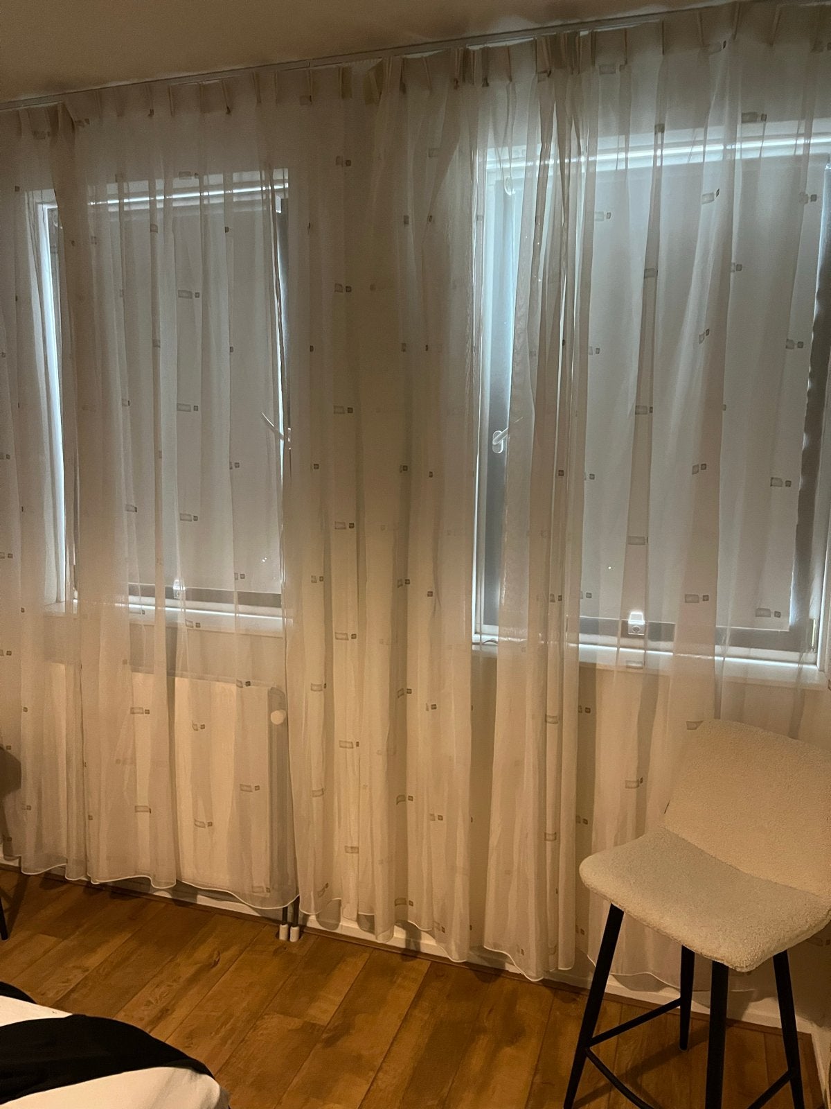 Lichtdoorlatende Vitrage met Patroon - 2 Stuks, Vitrage, Wit, Ophalen of Verzenden, Polyester