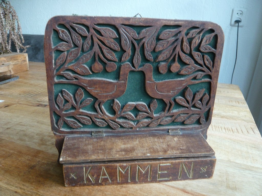 antiek houten kammenbakje, Antiek en Kunst, Ophalen of Verzenden