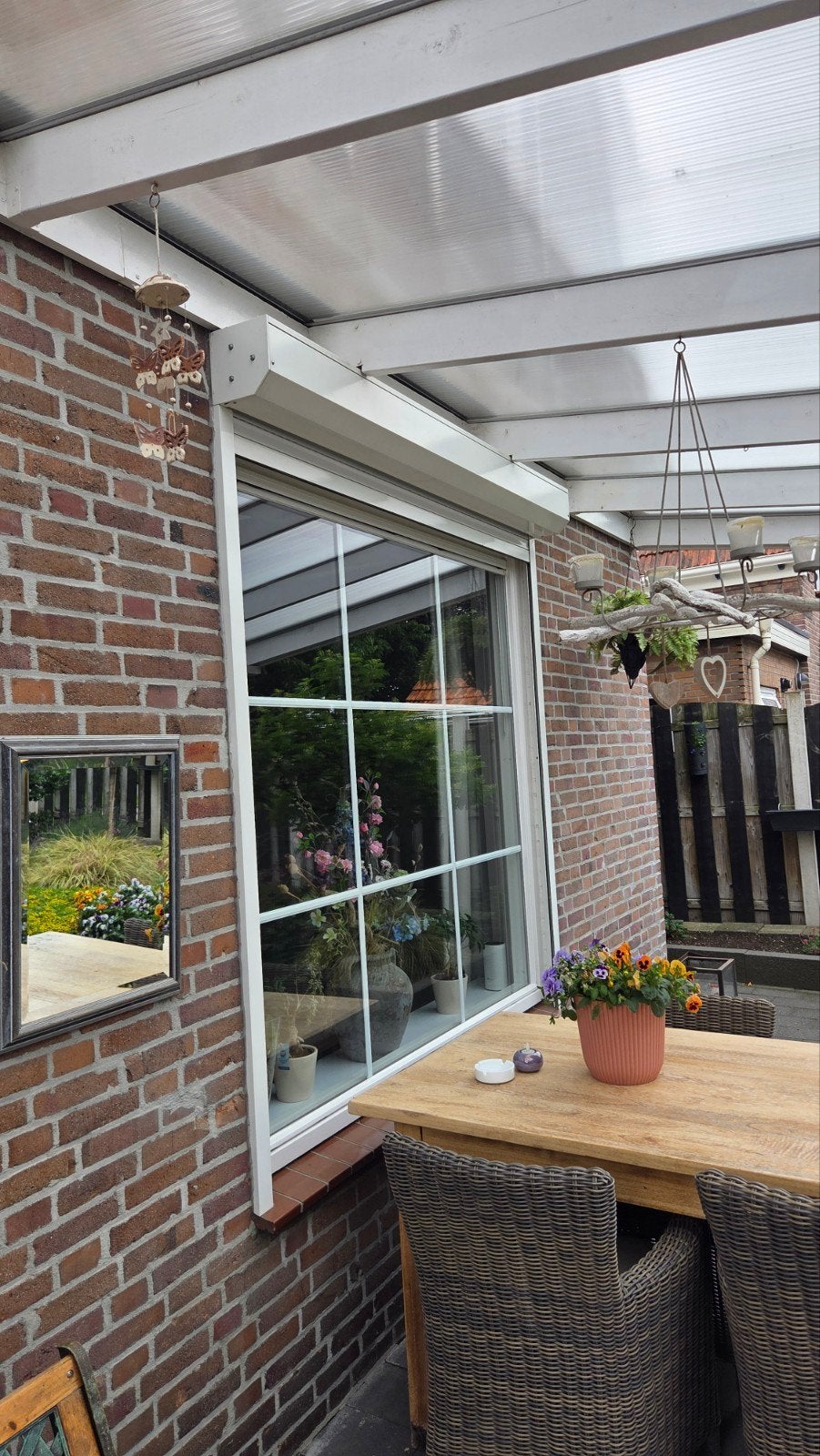 Rolluik voor raam - Wit, 200 cm breed 197cm hoog, Doe-het-zelf en Verbouw, Rolluiken, Gebruikt, 200 cm of meer, Minder dan 100 cm