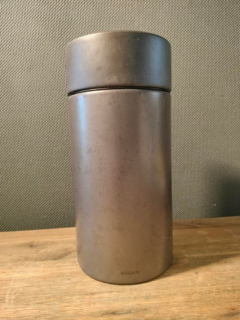Brabantia beschuitbus met lift - Grijs, Verzamelen, Blikken, Ophalen of Verzenden, Gebruikt, Beschuit, Overige merken