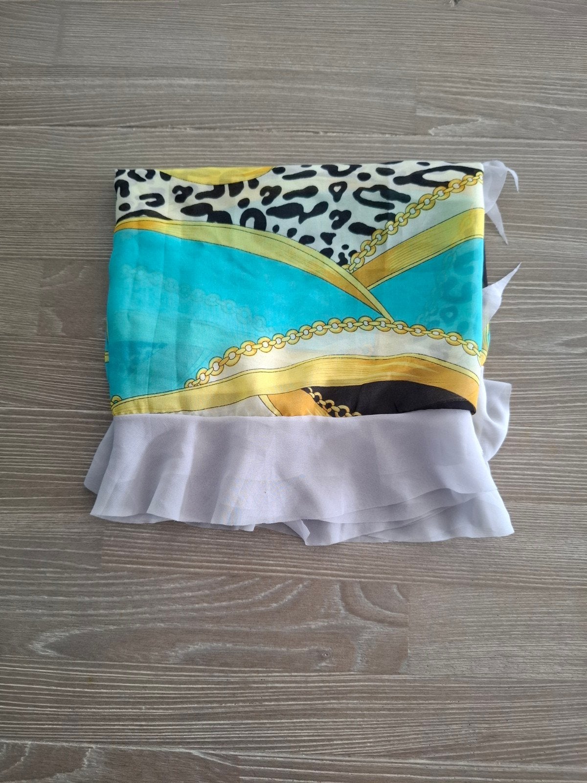 Nieuw sjaal Grijs & Geel & Tijgerprint, Ophalen of Verzenden, Nieuw, Maat 46/48 (XL) of groter, Sjaal