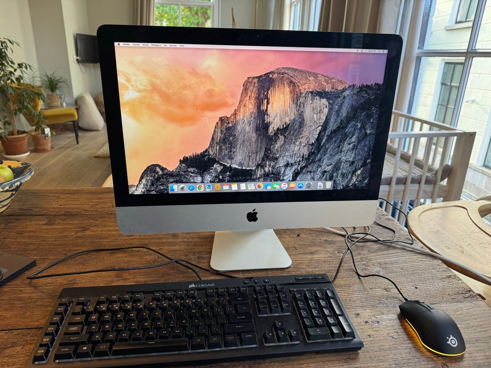 Apple iMac (21,5 inch, 2014) met muis en toetsenbord, Ophalen, Gebruikt, 8 GB, HDD