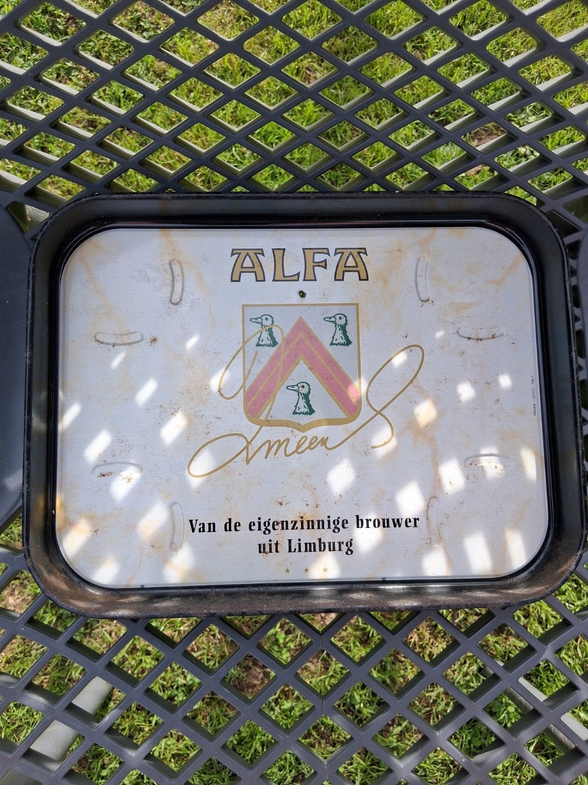Alfa bier dienblad - rechthoekig, 28x21 cm, vintage look, Ophalen of Verzenden, Gebruikt, Overige typen, Overige merken