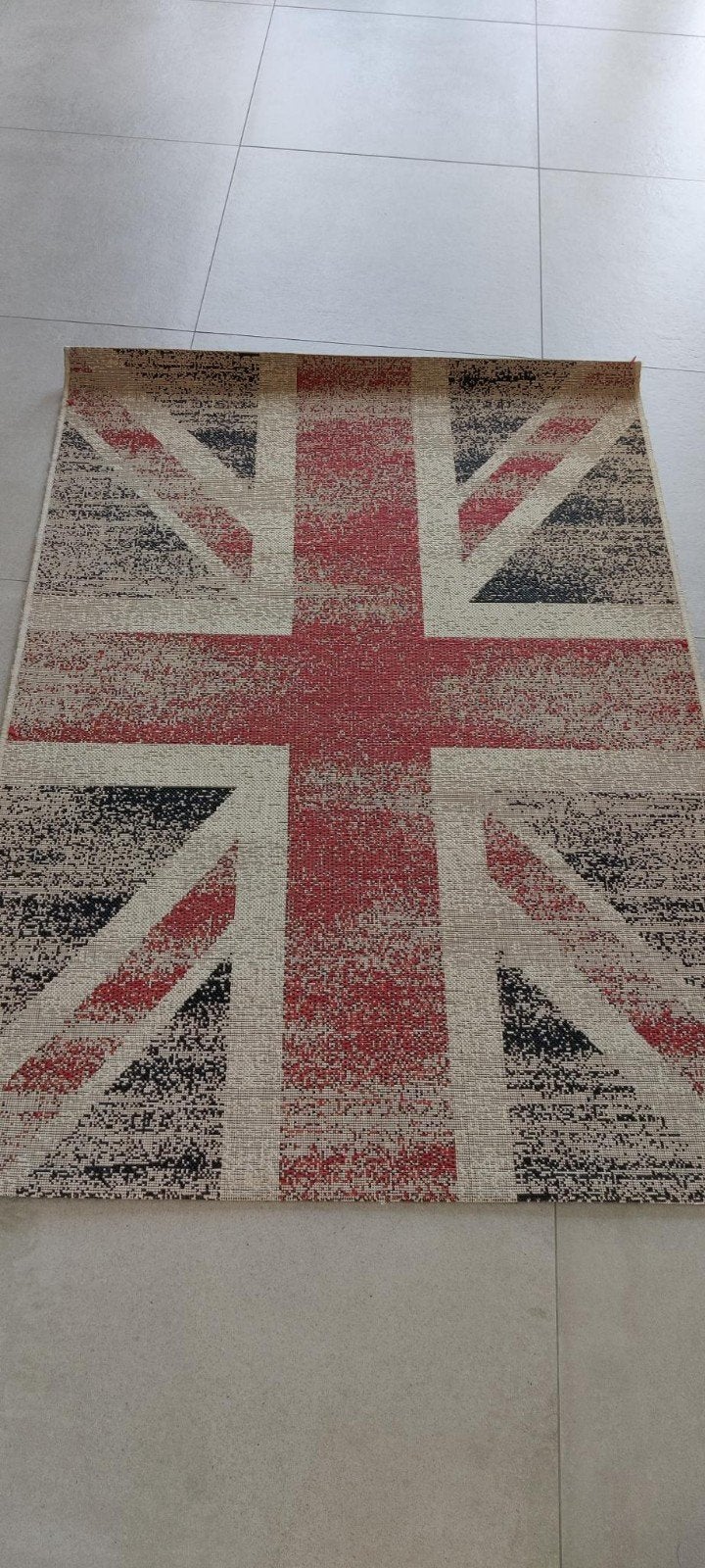 Vloerkleed Union Jack - Vintage Stijl, Ophalen, 100 tot 150 cm, Vintage, Brits, Union Jack, Blauw