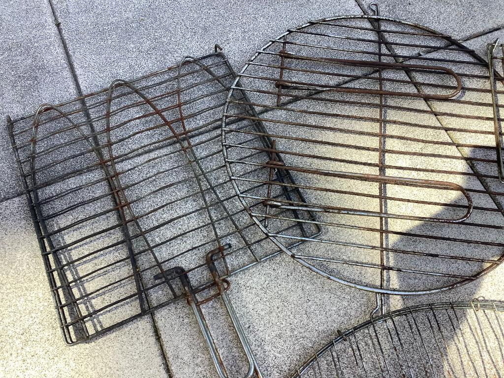 BBQ grillrek rooster rond - vierkant - visrooster, Ophalen of Verzenden, Gebruikt