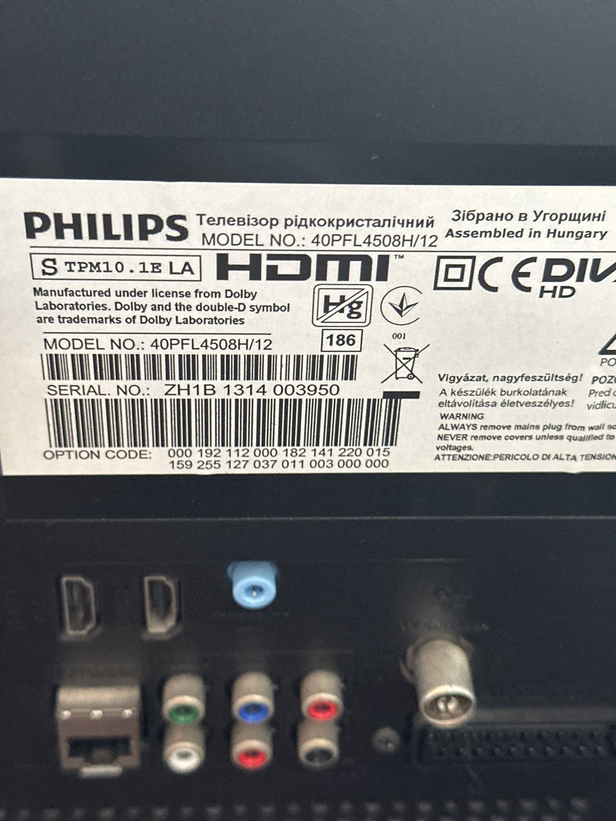 Philips 40PFL4508H/12 Full HD LED TV - 102 cm, Philips, 50 Hz, Ophalen of Verzenden, 100 cm of meer