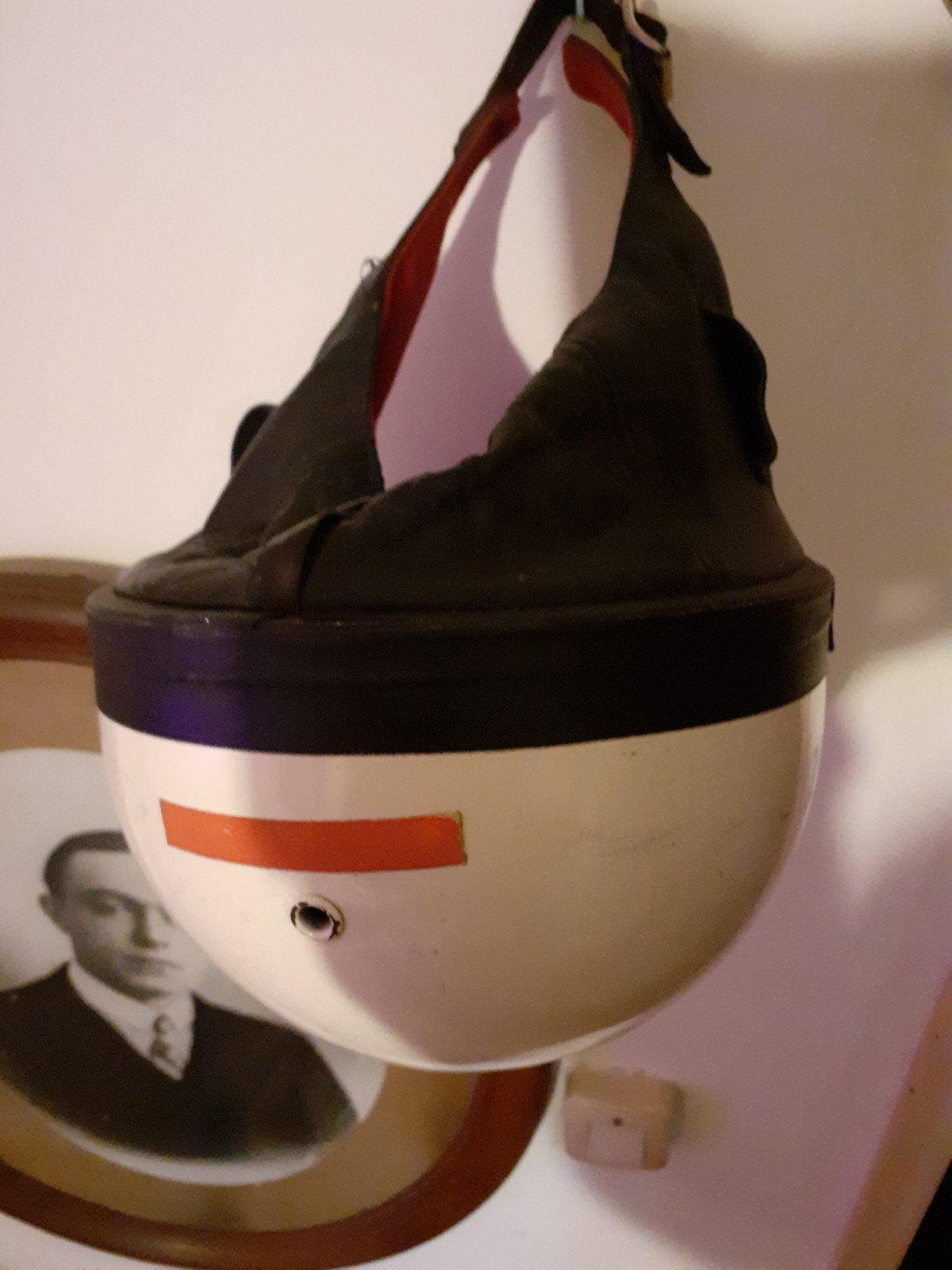 oude pothelm voor een oude brommer leuk, Ophalen of Verzenden, Gebruikt, Helm