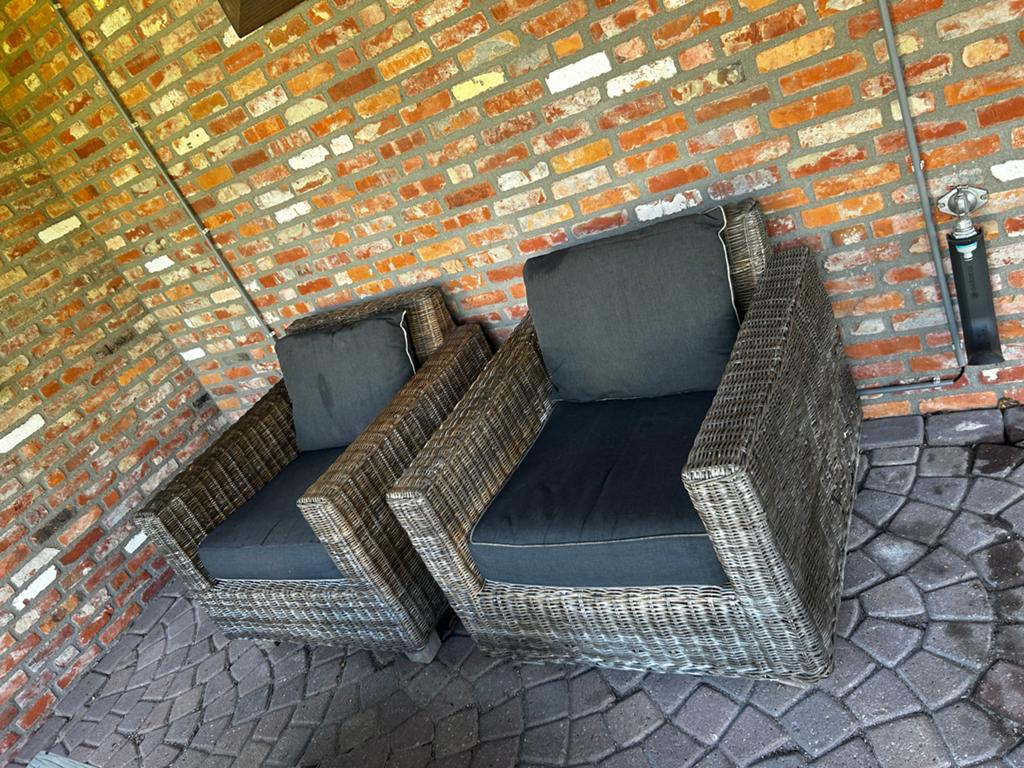Rattan rotan tuin fauteuils 2 stuks, Tuin en Terras, Tuinstoelen, Ophalen of Verzenden, Gebruikt, Rotan