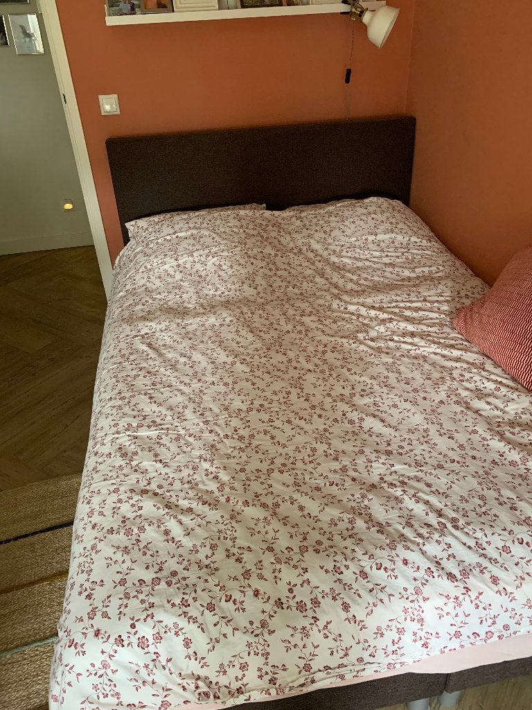 Boxspring bed, Huis en Inrichting, Ophalen, Gebruikt, Bruin, Tweepersoons