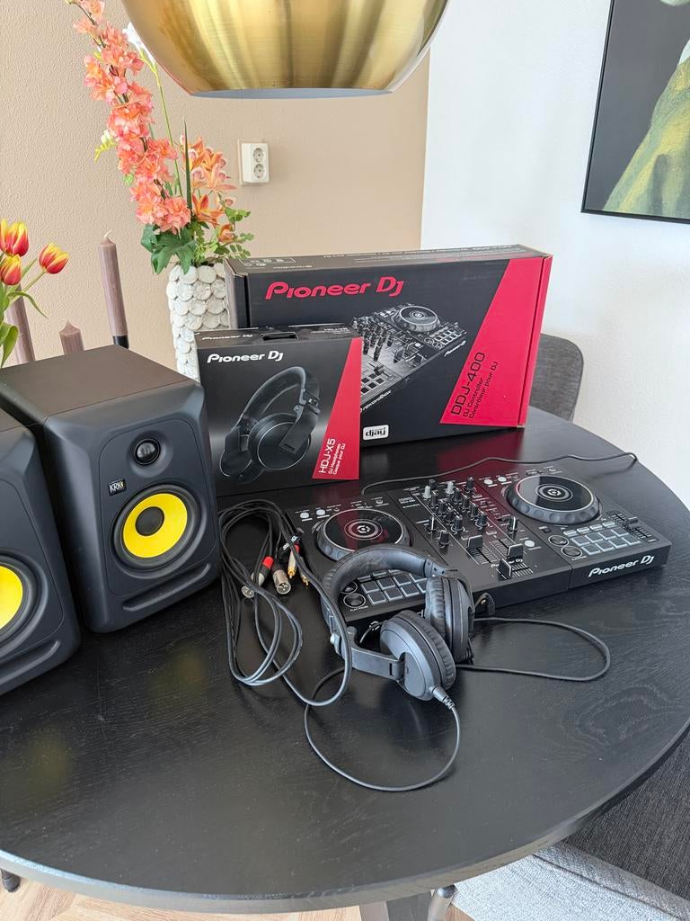 COMPLETE SET!! Pioneer:DDJ-400, HDJ-X5 koptelefoon,KRK Rokit, Ophalen of Verzenden, Zo goed als nieuw, Dj-set, Pioneer