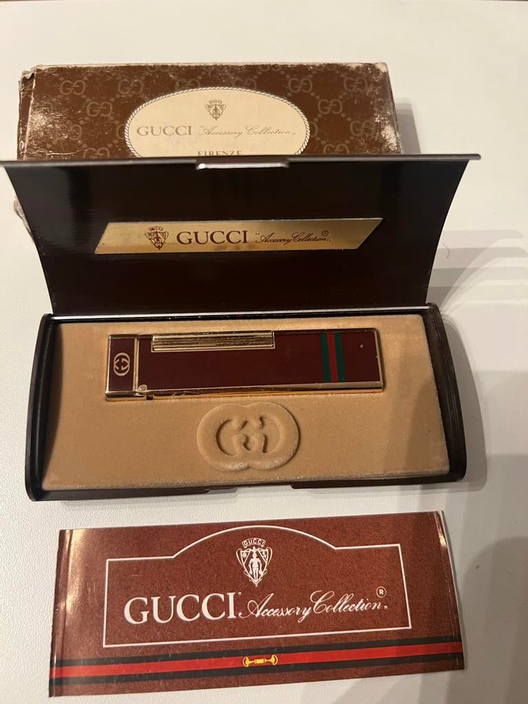 Vintage Gucci Aansteker met Originele Doos, Verzamelen, Rookartikelen, Aanstekers en Luciferdoosjes, Ophalen of Verzenden, Gebruikt