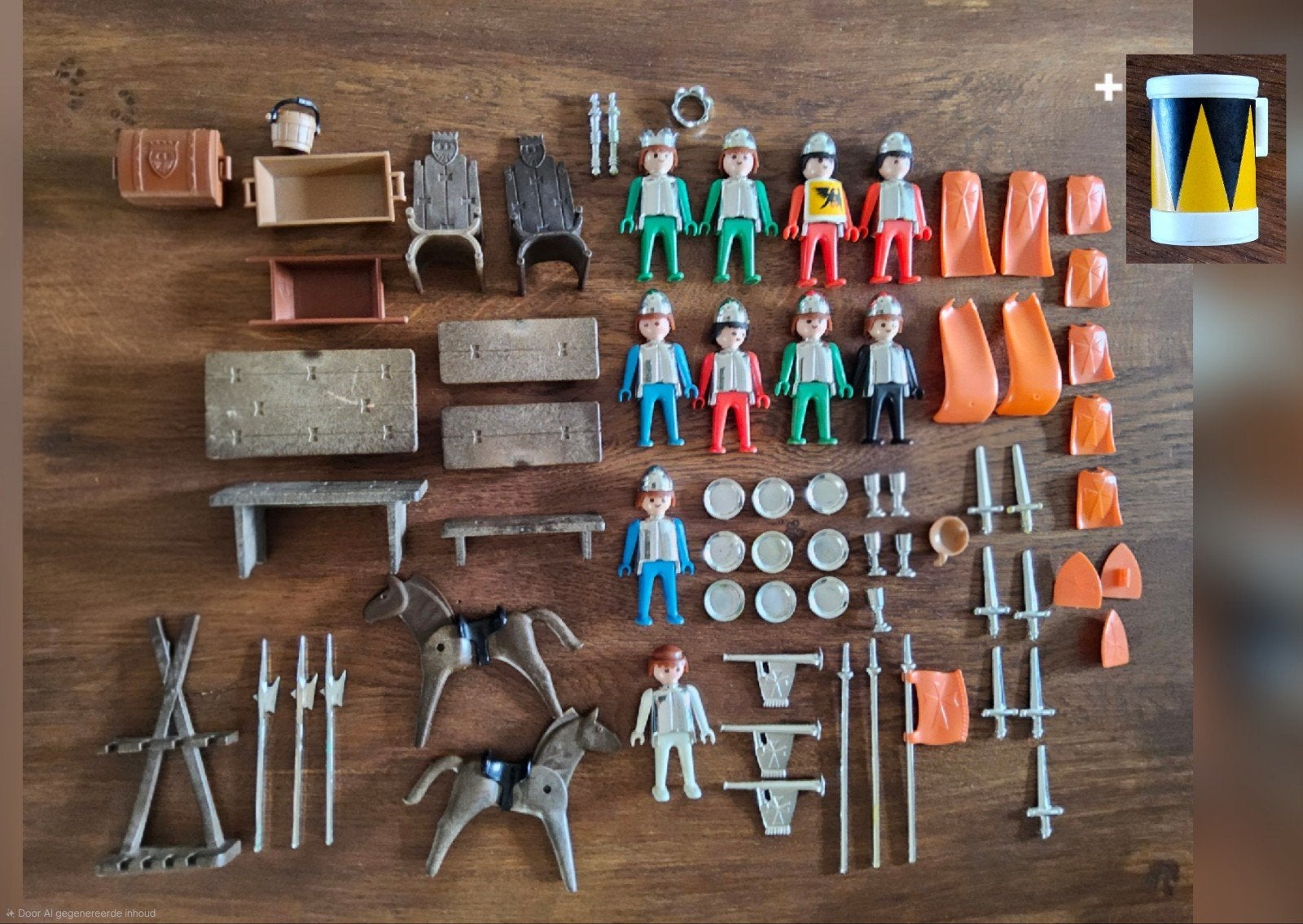 Groot Vintage Playmobil ridder set, Ophalen of Verzenden, Gebruikt