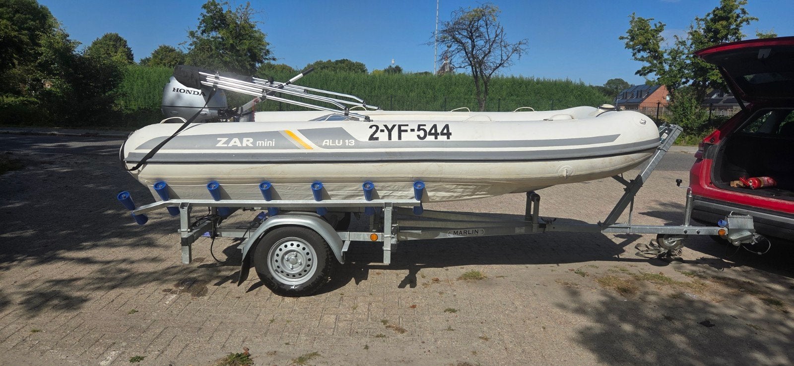 ZAR mini Alu 13 met Honda BF20D en biminitop, Watersport en Boten, Ophalen, Aluminium, 2 m, 20 pk