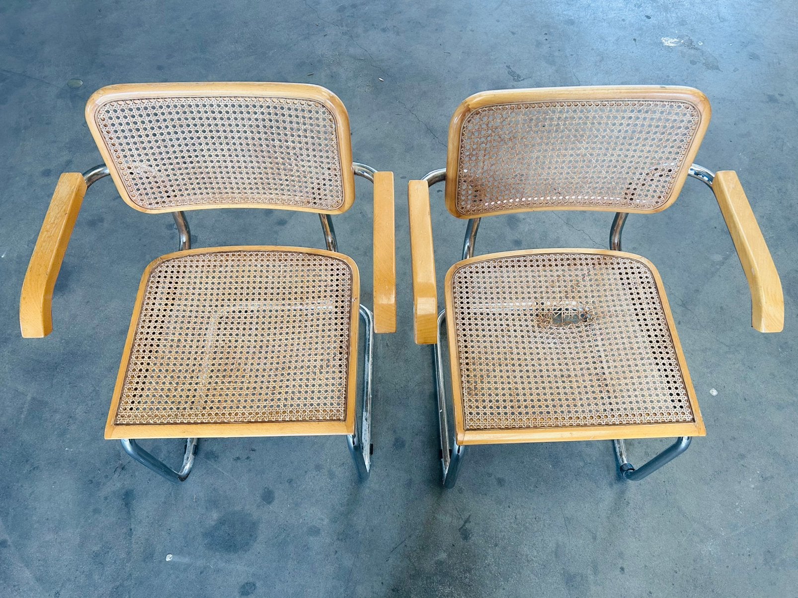 2 x Marcel Breuer design vintage cesca bauhaus stoelen, Huis en Inrichting, Ophalen, Gebruikt, Twee