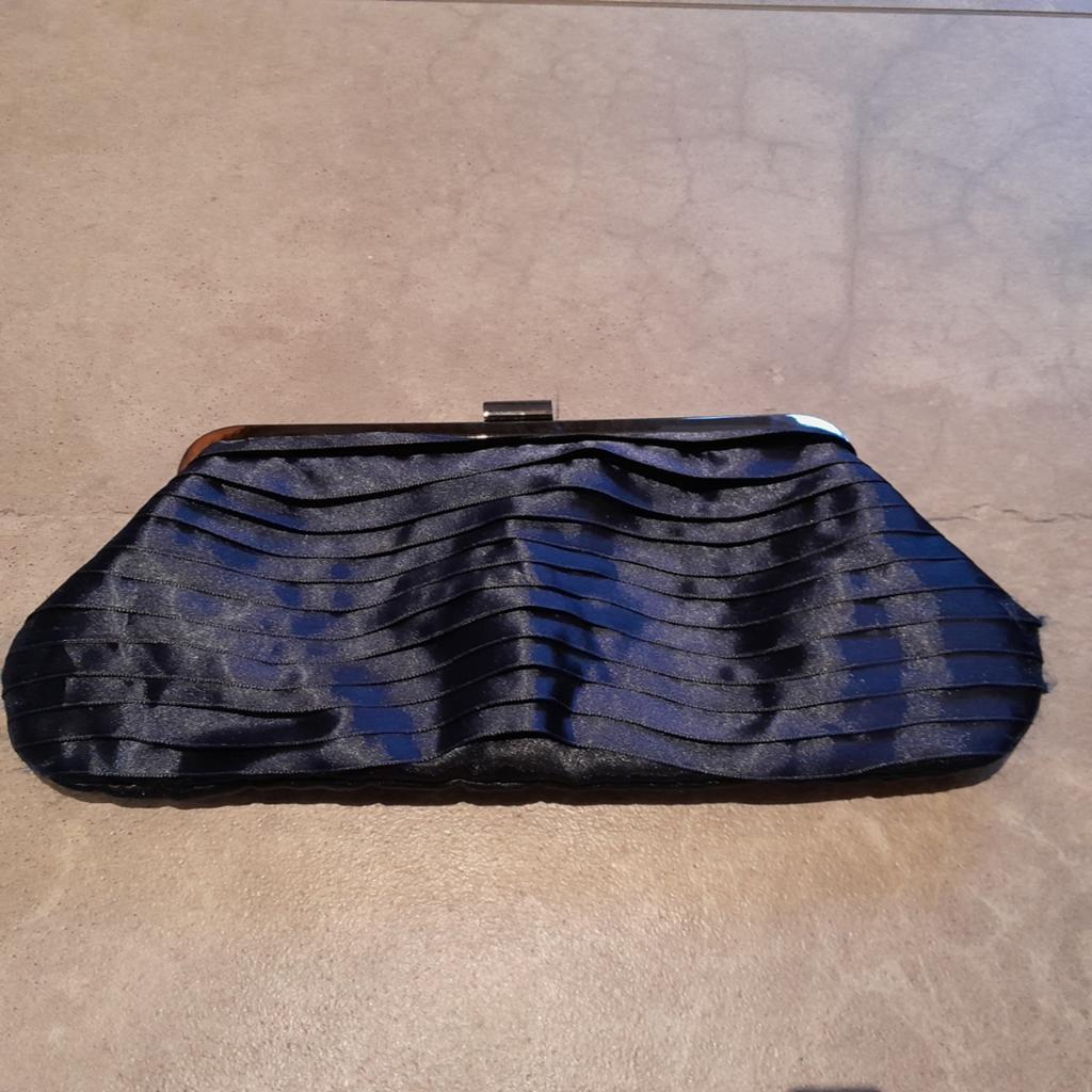 Donkerblauwe glans clutch, Ophalen of Verzenden, Zo goed als nieuw, Blauw, Dame