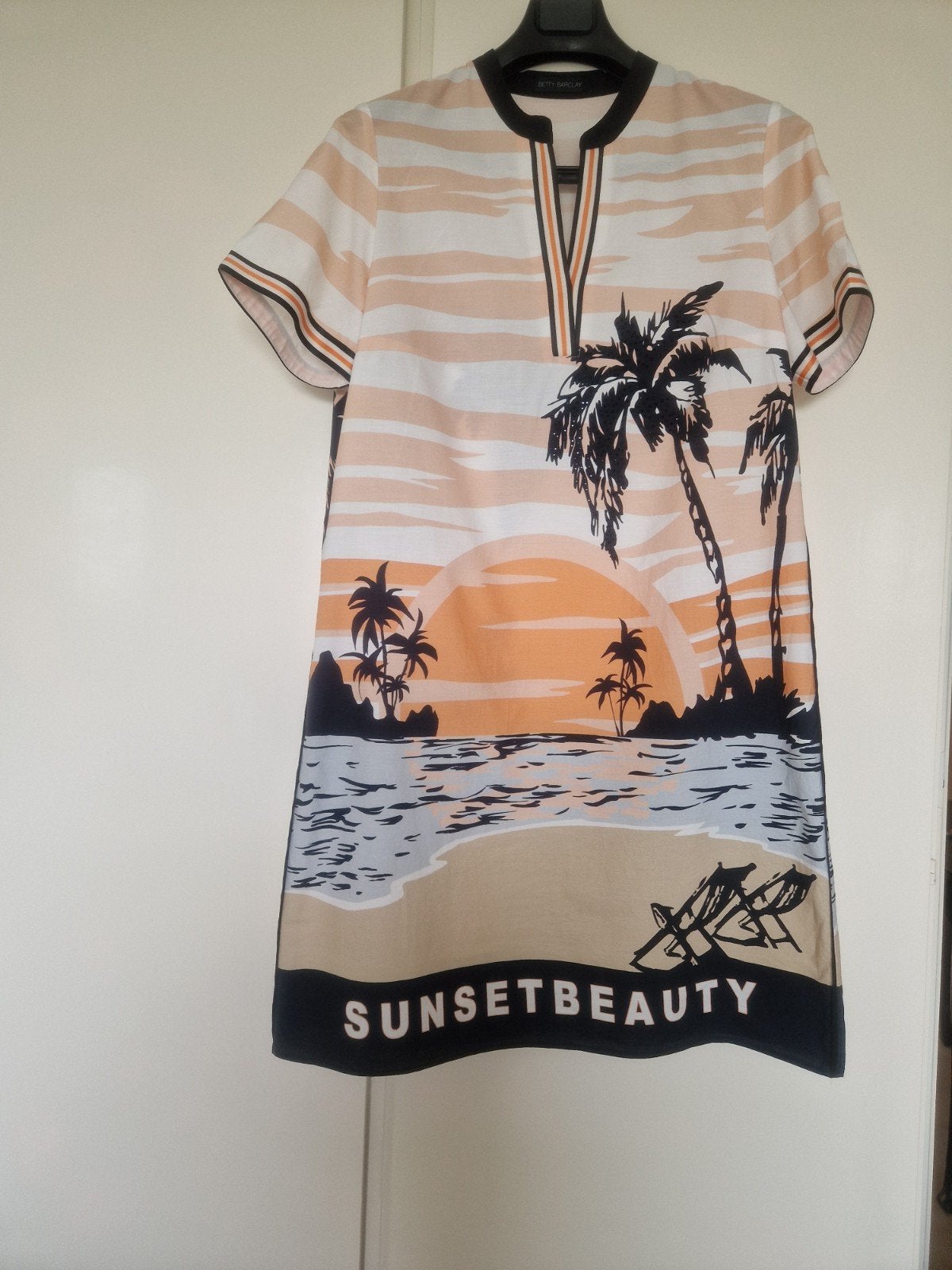 Betty Barclay jurk met palmboomprint en 'Sunsetbeauty', Meerkleurig, Maat 42/44 (L), Betty Barclay, Ophalen of Verzenden