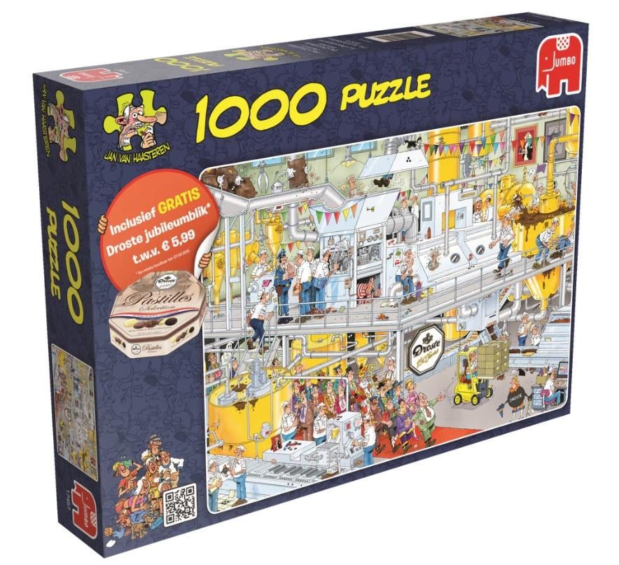 Jan van Haasteren puzzel  Droste chocoladefabriek 17457, Ophalen of Verzenden, 500 t/m 1500 stukjes, Gebruikt, Legpuzzel