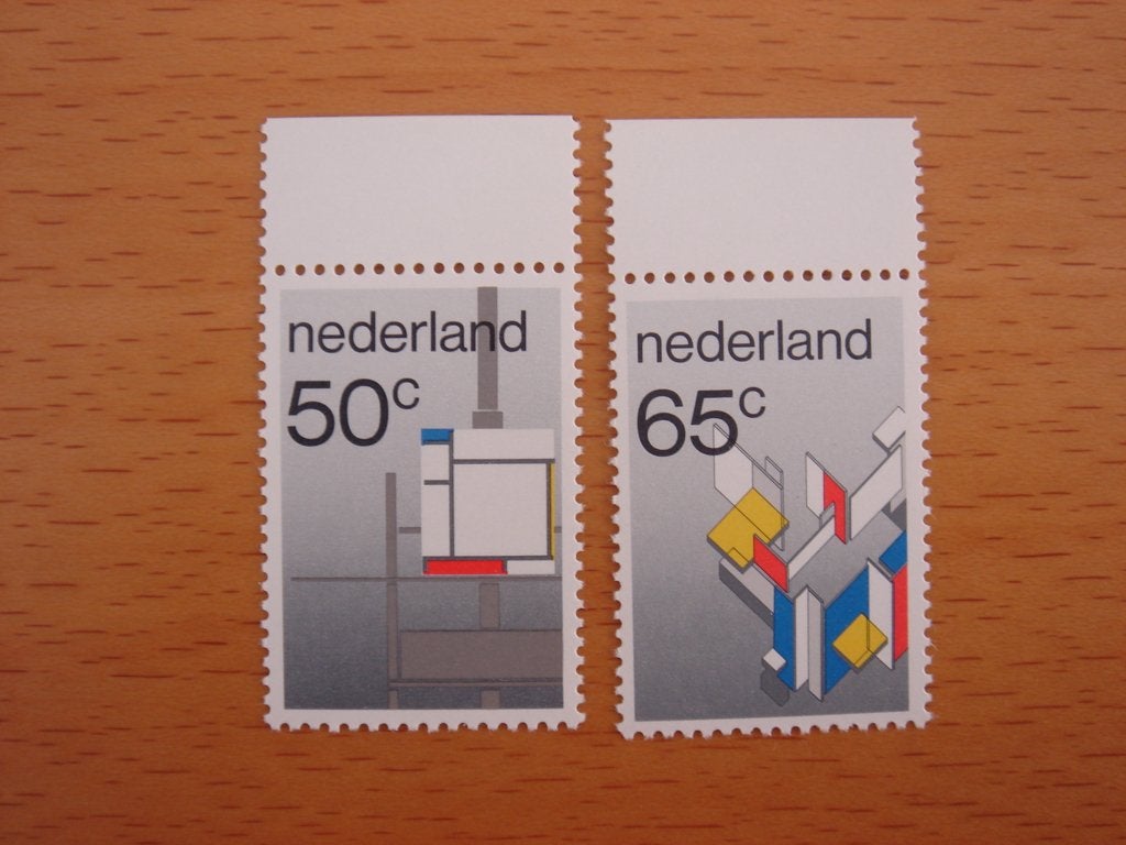 NVPH 1287 en 1288 De Stijl 2x  , Postzegels en Munten, Postzegels | Nederland, Ophalen of Verzenden, Na 1940, Postfris