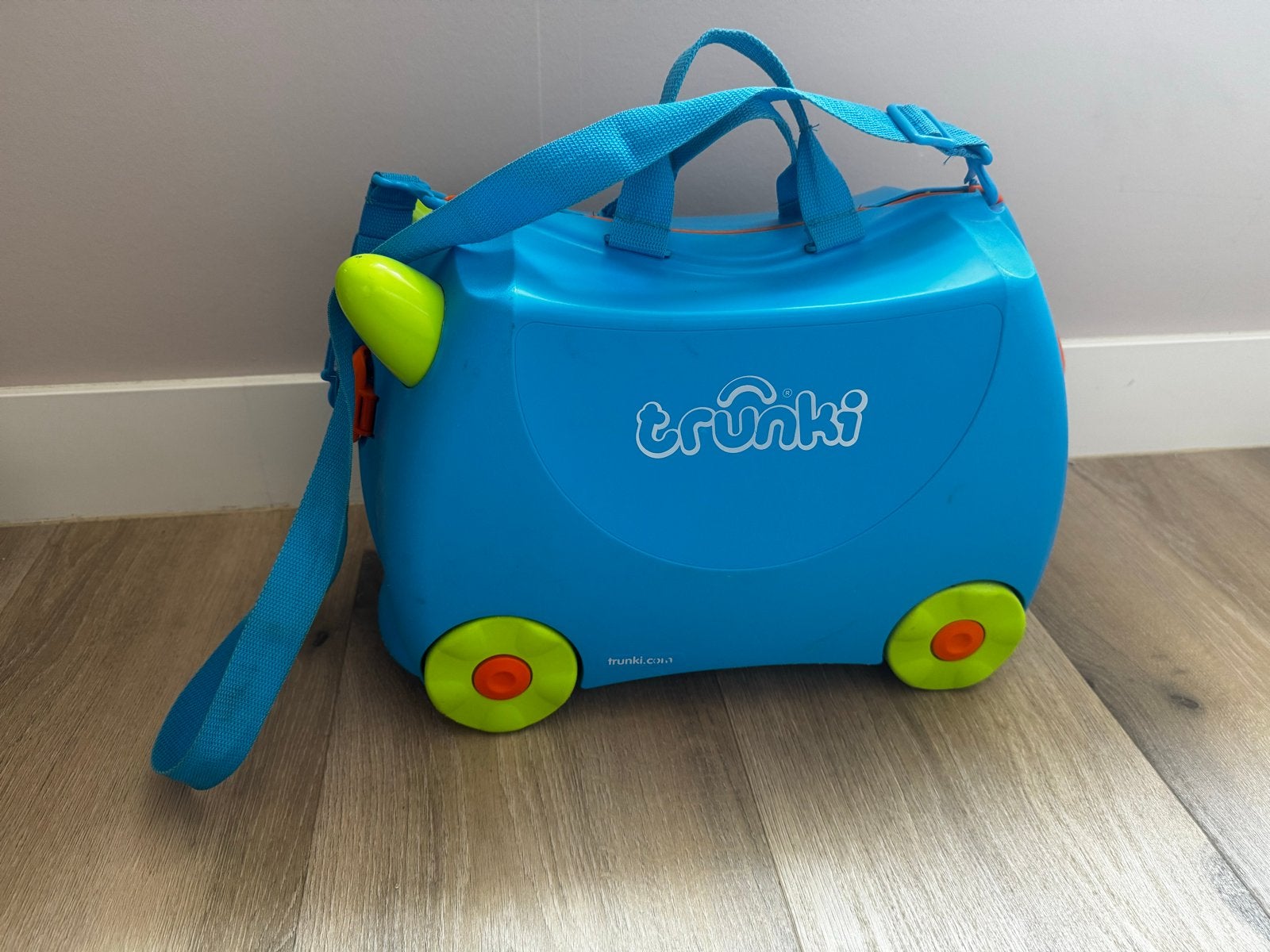 Trunki kinder koffer blauw, Ophalen, Gebruikt, Hard kunststof, Minder dan 50 cm