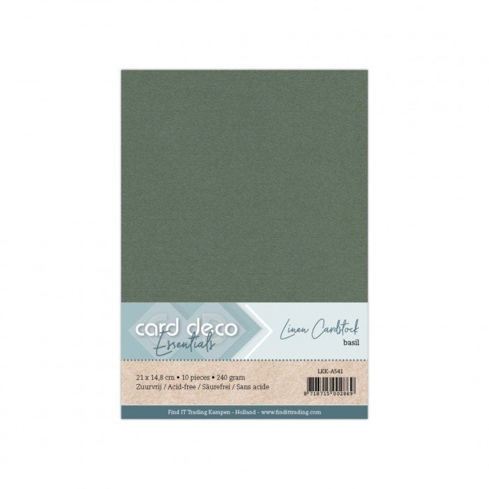 Card Deco linnenkarton A5 41 basilicum 10 vellen 240 grams, Overige merken, Papier of Karton, ., Nieuw